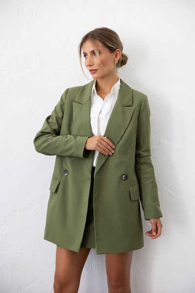 Double-breasted olive jacket, xs-s