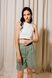 Short double-sided top, color olive/white XS-S