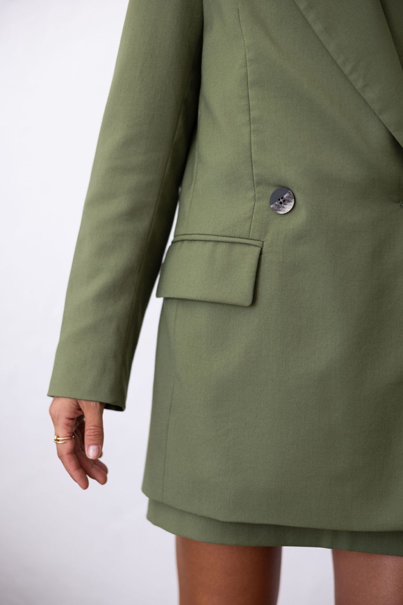 Double-breasted olive jacket, xs-s