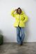 Medium length lemon-yellow down jacket