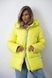 Medium length lemon-yellow down jacket