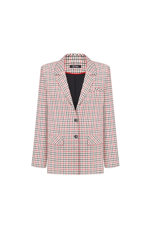 Red check jacket, M