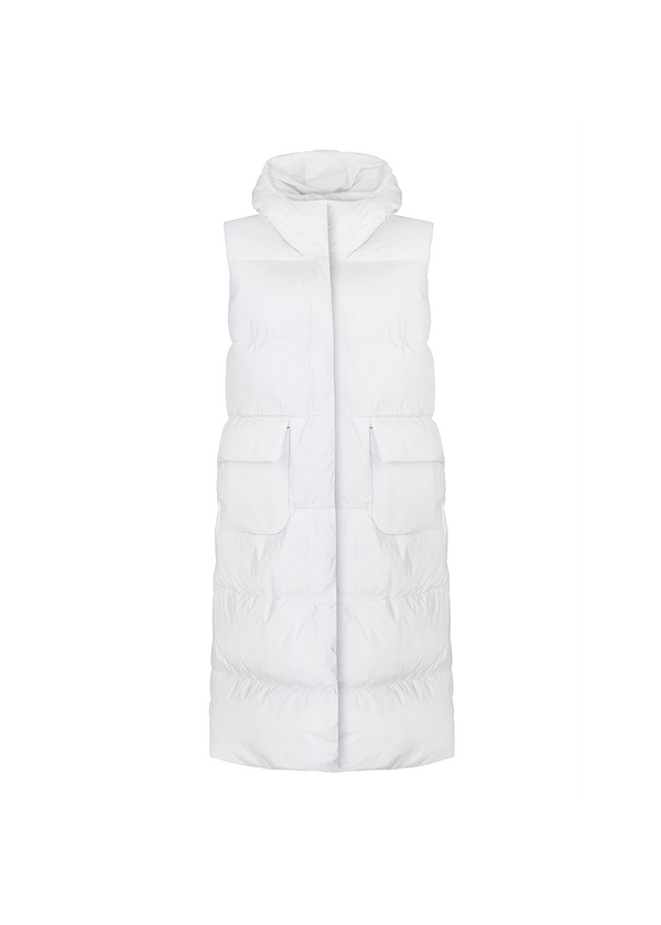 Oversized down jacket "Laura" with a hood, white color