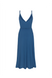 Blue wrap dress with straps, S