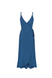 Blue wrap dress with straps, S