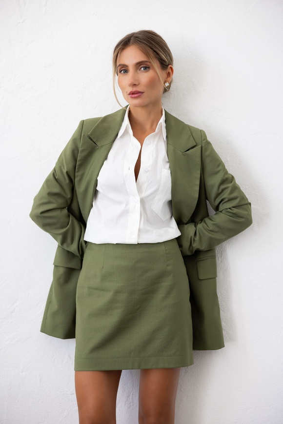 Olive suit with mini, xs-s