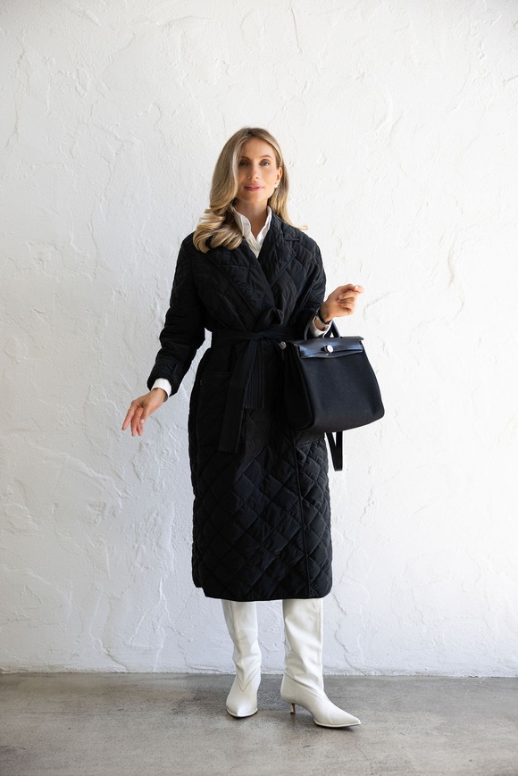 Demi-season coat, black color xss