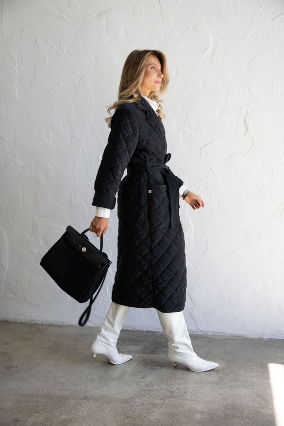 Demi-season coat, black color xss