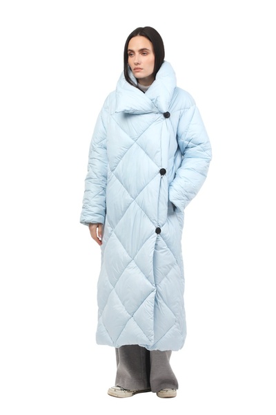 Warm winter down jacket "Sofi", light blue color