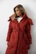 Warm winter down jacket "Dana" terracott color s