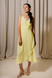 Wrap dress with straps, light yellow color