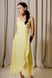 Wrap dress with straps, light yellow color