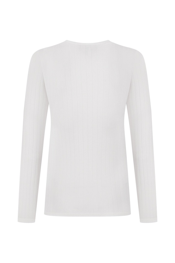 White longsleeve with keyhole neckline, XS-S