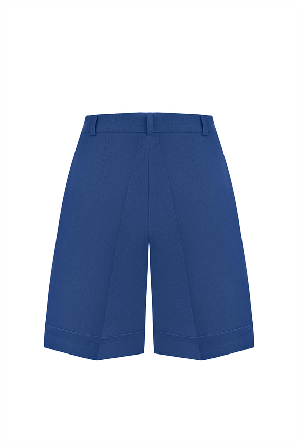 Linen shorts, blue color