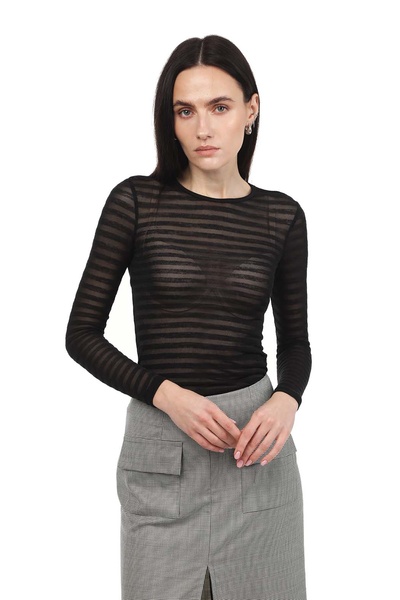 Black striped longsleeve, XS