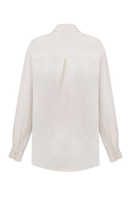 White linen shirt with embroidery m-l