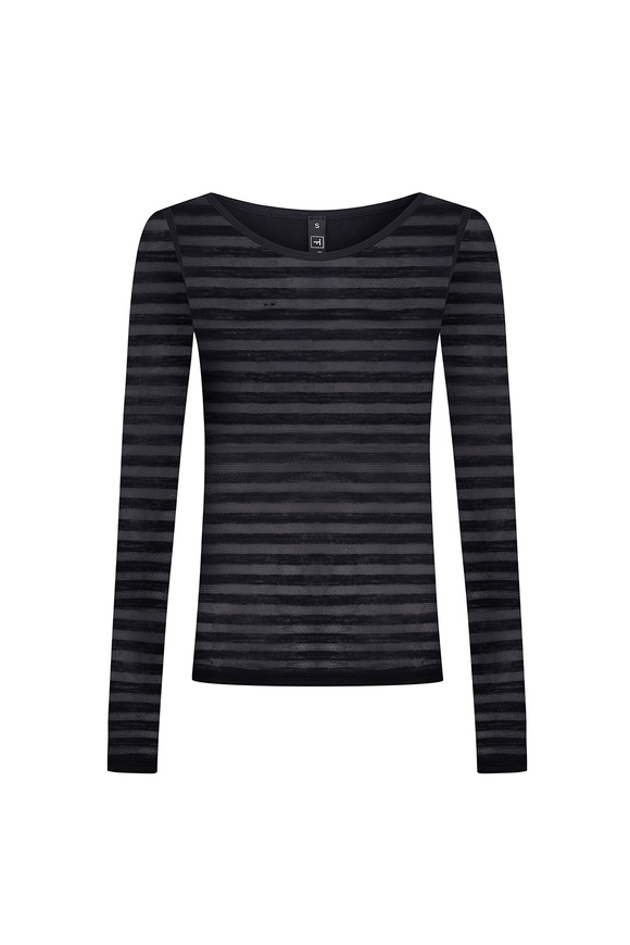 Black striped longsleeve, XS