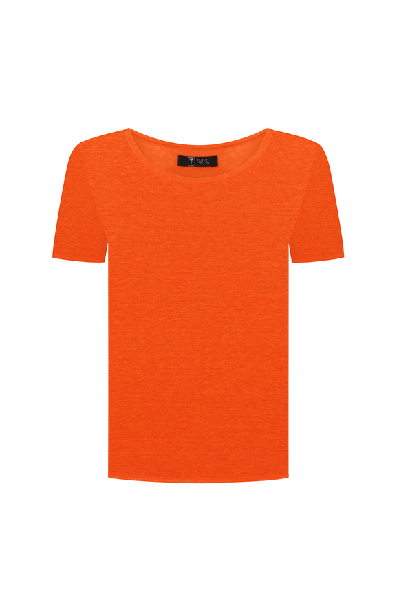 Linen T-shirt, orange color