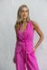 Linen vest with embroidery fuchsia xs