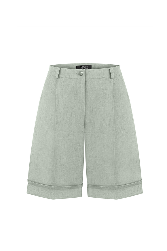 Linen shorts, olive color XS-S