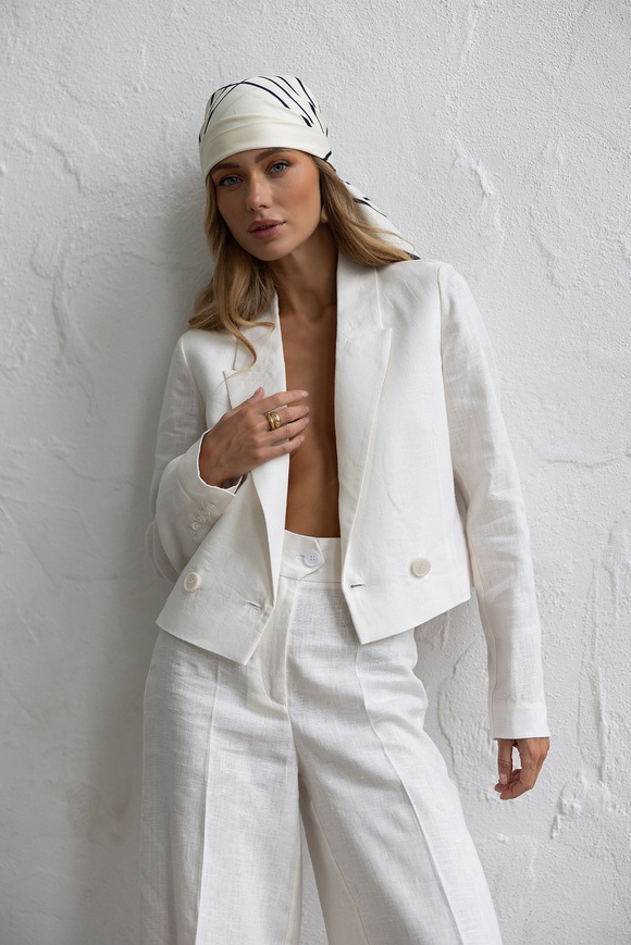 White linen trousers