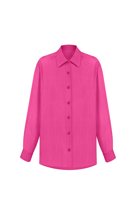 Fuchsia linen suit m-l