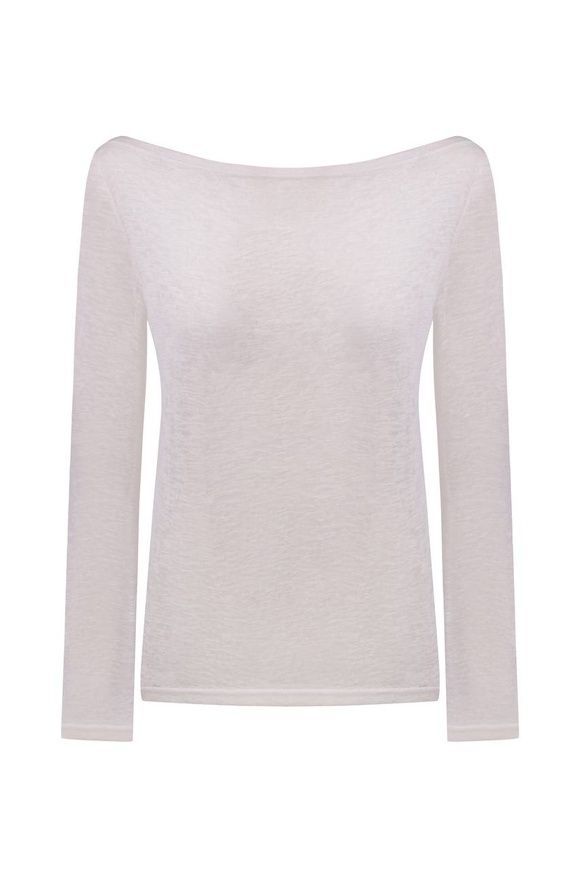 White longsleeve modal, XXL