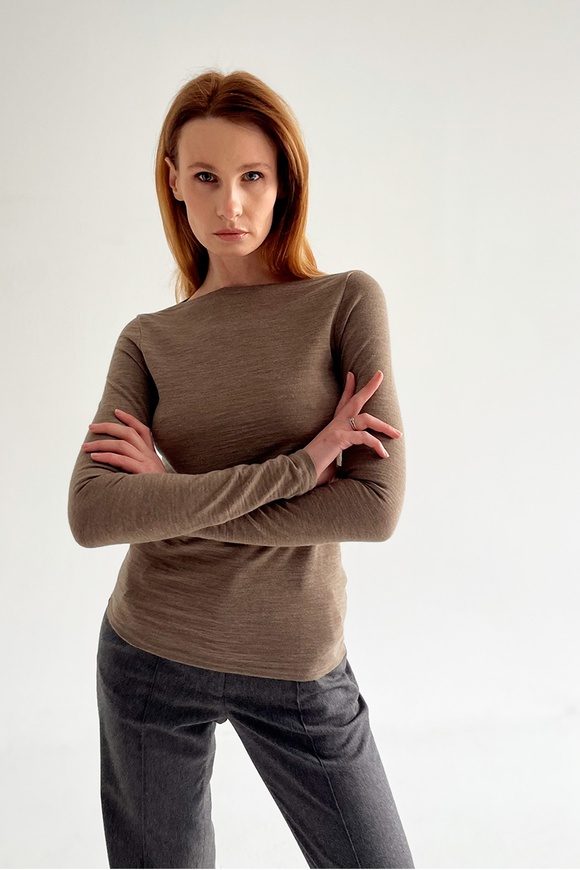 Woolen cappuccino longsleeve, XS-s