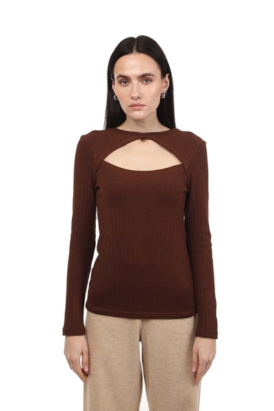 Longsleeve with keyhole neckline, xs-s