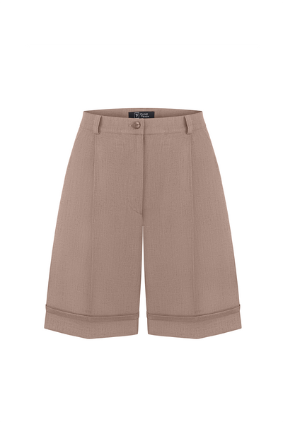 Linen shorts, cappuccino color