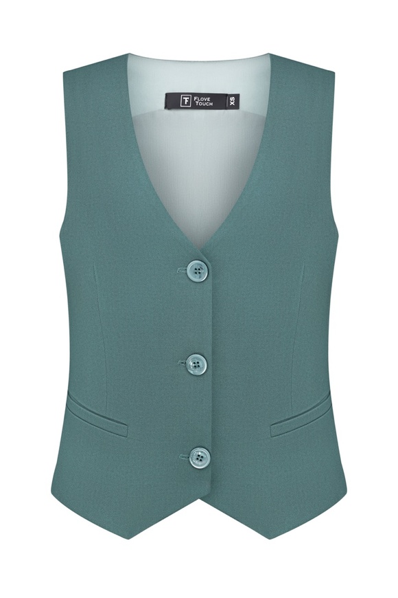 Vest fitted dark-green, L